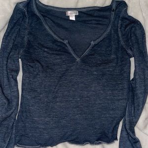 Cute Blue cropped long sleeve